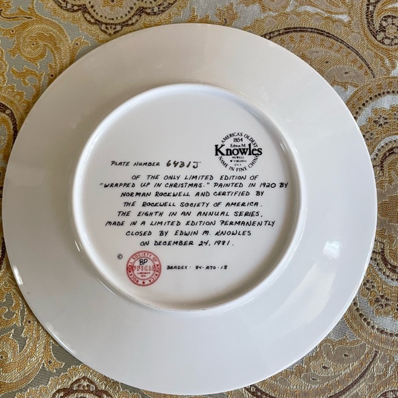 Norman Rockwell Christmas 1981 plate - Picture 3 of 3